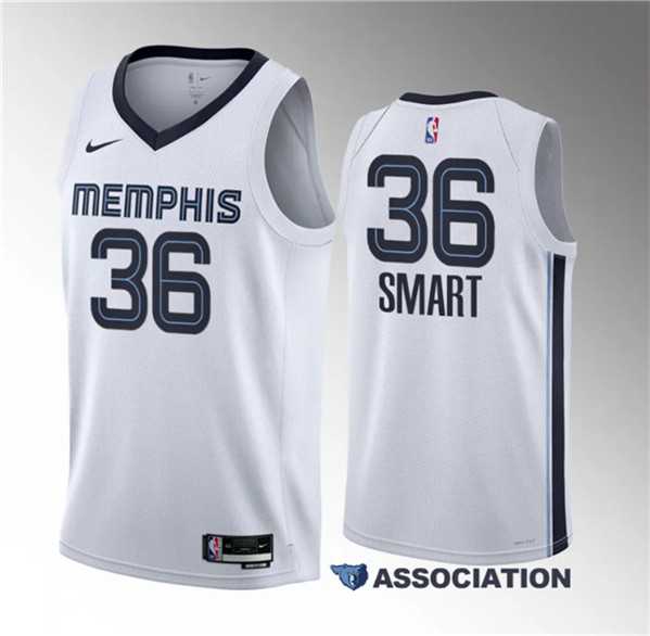 Men%27s Memphis Grizzlies #36 Marcus Smart White 2023 Draft Association Edition Stitched Basketball Jersey->memphis grizzlies->NBA Jersey